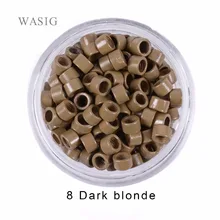 1000 шт 4027 инструменты для наращивания волос микро кольца Бусины звенья с винтами 8# темный блонд