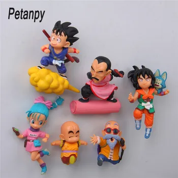 

6 pcs/lot Dragon ball anime action figure fridge magnets anime figurine SON Goku ChiChi Oolong toys for children Gift