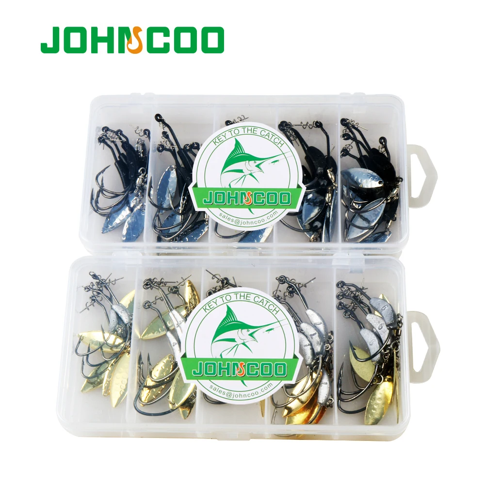 JOHNCOO 25 шт./кор. Утяжеленный плавающая приманка рыболовные крючки с серебряного