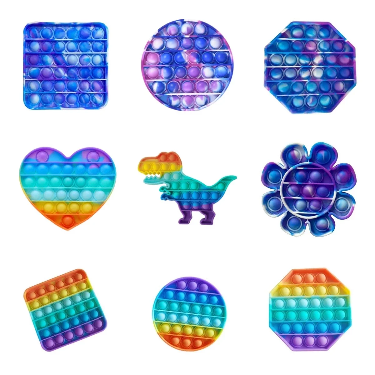 Envío Gratis Pops Fidget punk juguete Arco Iris empujar burbuja juguetes anti estrés adultos niños sensorial juguete para aliviar el Autismo