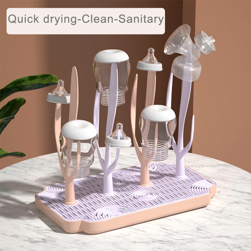 Baby Bottle Storage Rack Portable Removable Tableware Storage Box Draining Dust-proof Drying Rack baby bottle drying rack feeding bottle drying rack bottle drying rack