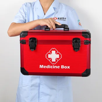 

High-end Home Emergency Kits Profession Medical Box for Home Visit Intelligent Sensing Aluminium Medicine Storage First Aid Kit