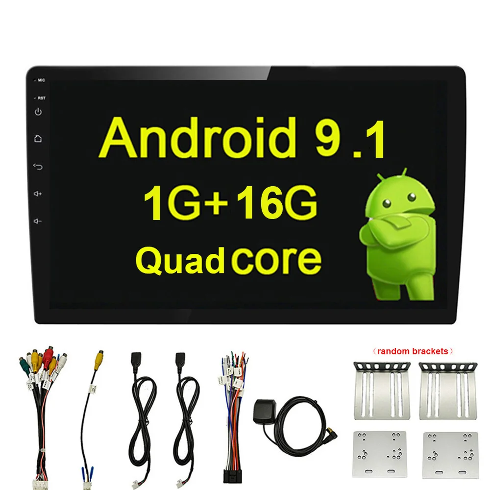 Android 9,1 2 Din автомобильное радио gps Навигация Аудио плеер 10,1 дюймов 2+ 32G Автомобильный мультимедийный плеер Авторадио Стерео головное устройство wifi - Цвет: 1 16G NoCam