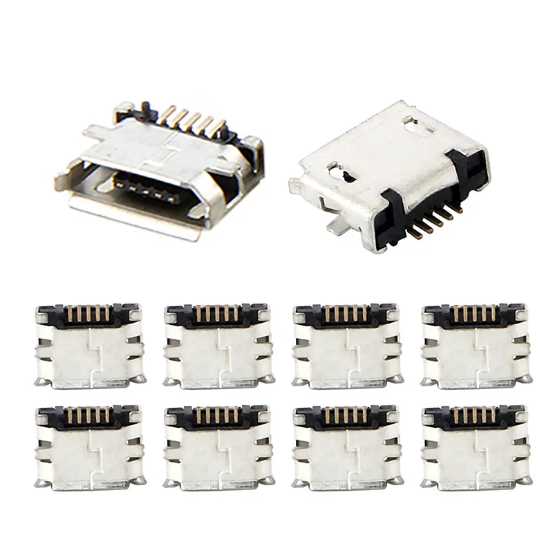 10Pcs Micro Usb Mk5P 5Pin Connettore Femmina Micro Usb Presa Di Ricarica Dritto # W0823S #