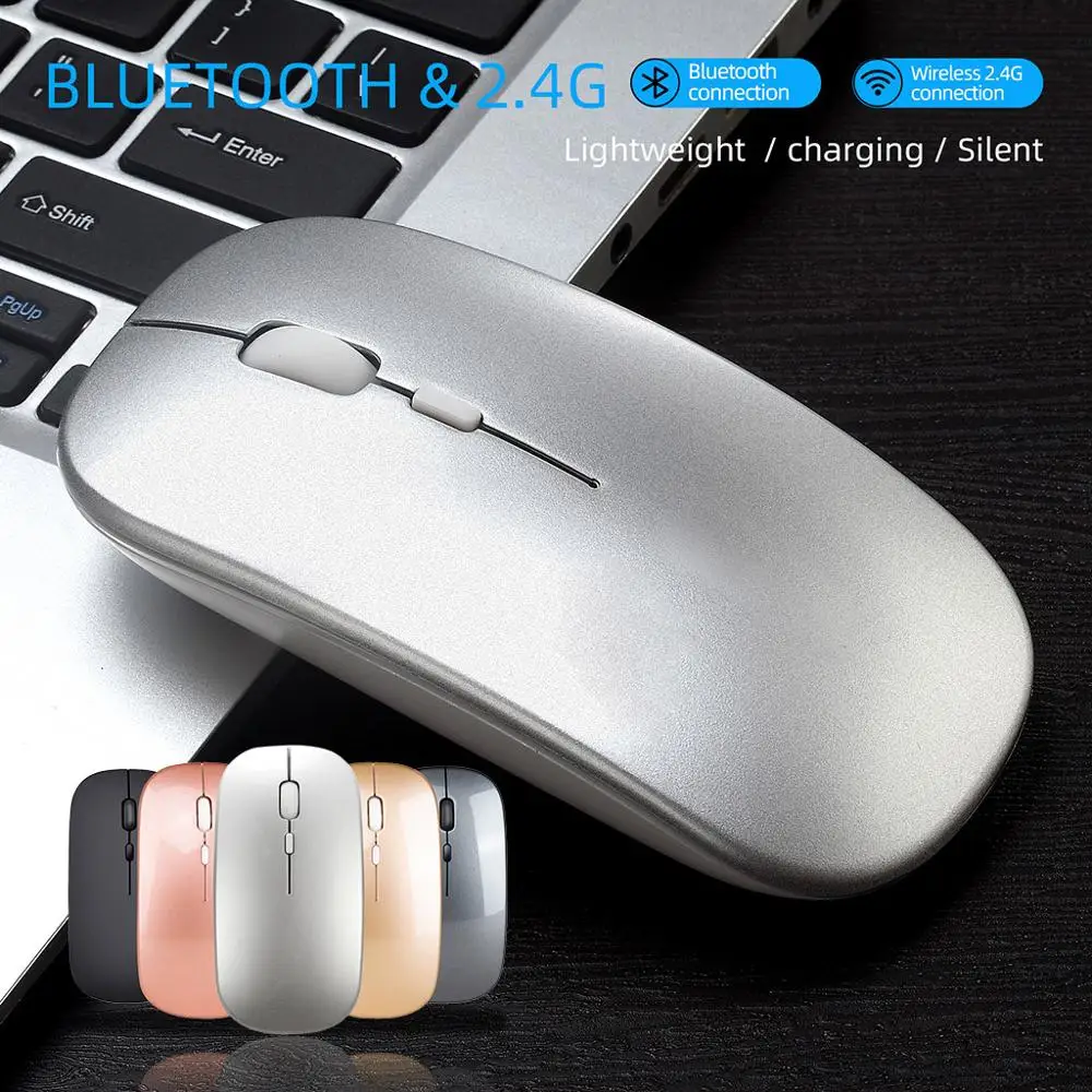 

Wireless Touch Mouse Bluetooth 5.0 Optical USB Receiver Slim Silent Ergonomic Magic Mice For Apple Mac OS Computer/Win Laptop PC