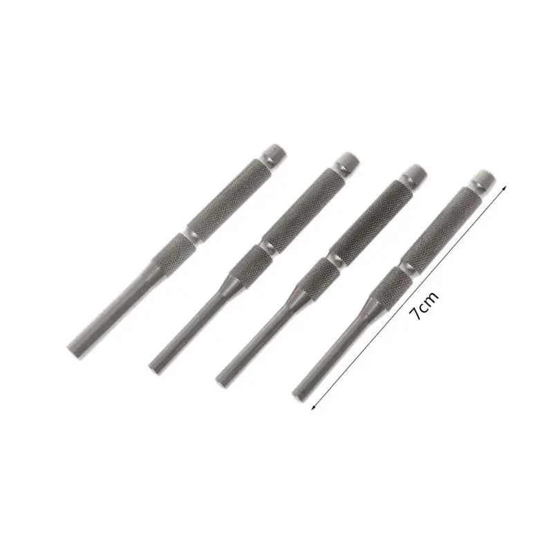 New 4pcs/set Stainless Steel Multi Size Hollow End Roll Pin Tool Starter Punch Kits 1/8" 5/32" 3/16" 7/32''