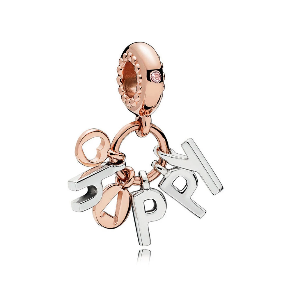 Authentic 925 Sterling Silver Bead Be Happy Pendant Charm Fit Fashion Women Pandora Bracelet Bangle Gift DIY Jewelry | Украшения и