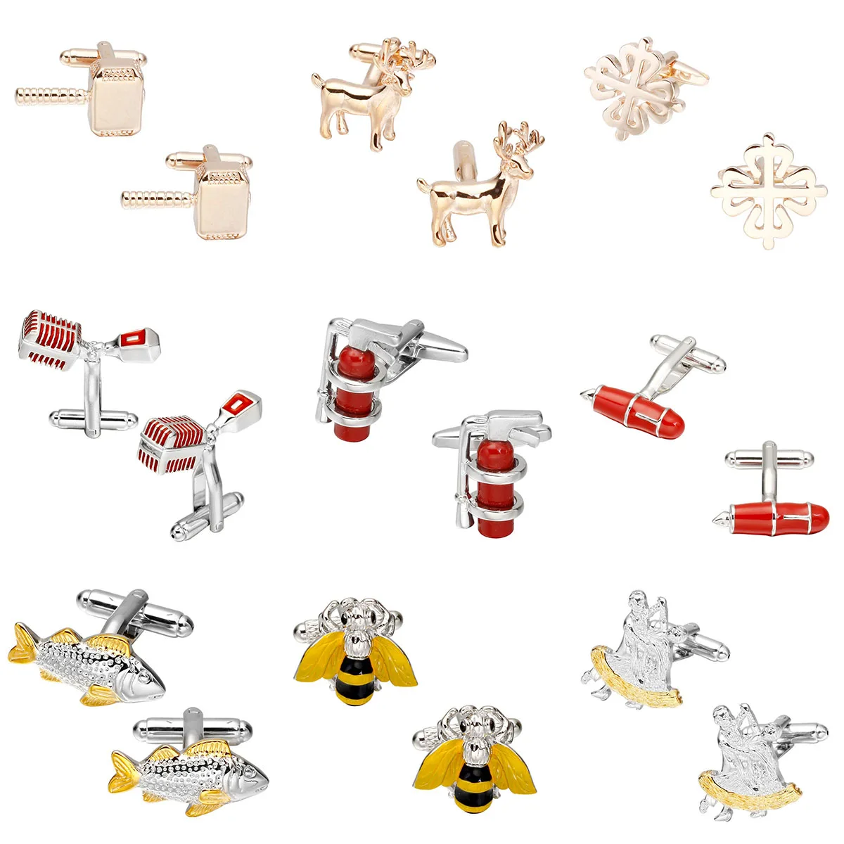 

Luxury shirt cufflink for mens Brand cuff button Guitar/Fish/Dancer/Deer/Knot cuff link Quality gemelos abotoaduras Jewelry