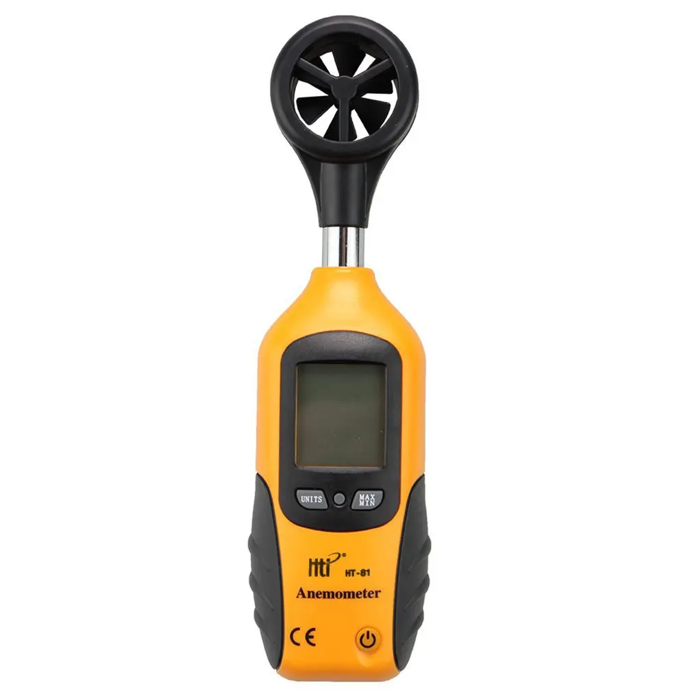 HT-81 Mini Hand-held LCD Digital Anemometer for Measuring Wind Speed and Temperature Wind Meter 