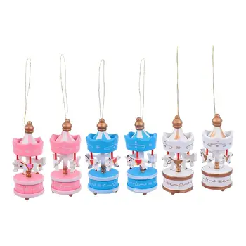 

1 Set 6 Pcs Christmas Souvenirs Mini Merry-go-round Home Decorations Ornaments