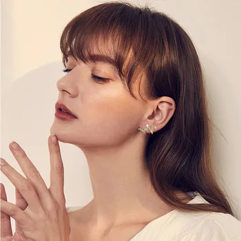 

925 Silver Mini Golden Heart Shape Ear Stud Elegant Versatile Simple Daily Life Wear Do Not Pick the Earrings Wholesale