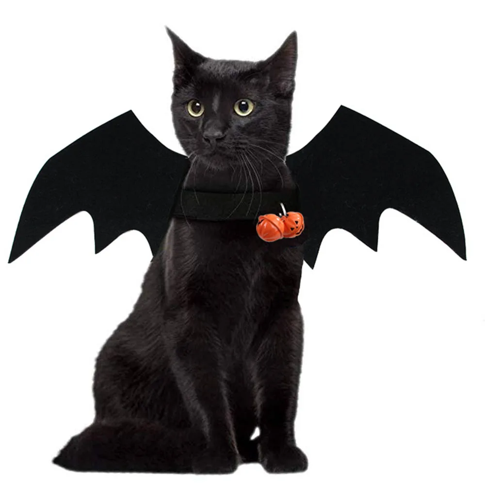 

Halloween Pet Dogs Costume Bat Wings for Dogs Cats Decor Supplies Dog Collar Pumpkin Bell Halloween Decoration
