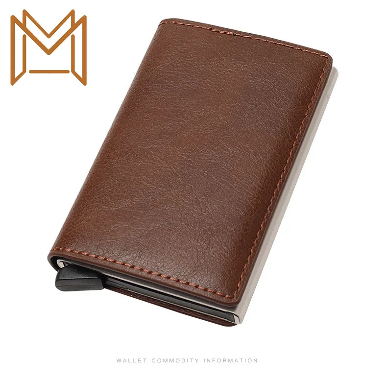 

Crazy Horsehide Move Card Aluminium Alloy Card Package Card Set Card Case Rfid Wallet