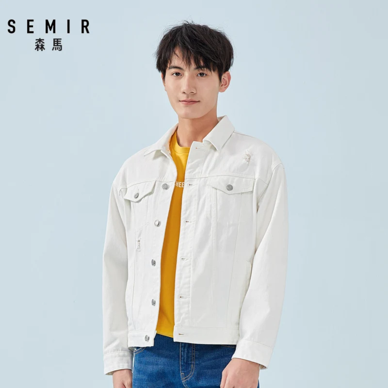 Semir куртка для мужчин свободный хлопчатобумажный из денима 2019 ВЕСНА Новинка