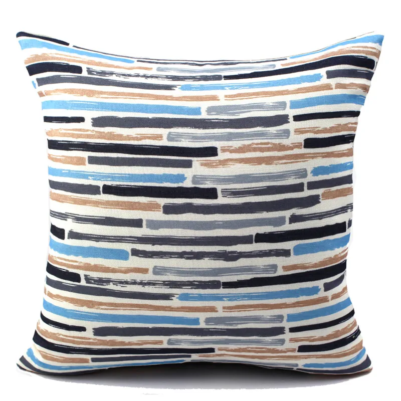 

Striped color strip imitation linen Factory custom wholesale European-style printing sofa hug pillowcase cushion cover
