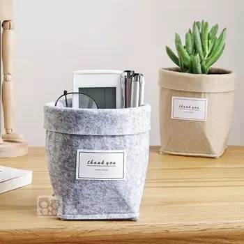 

3pcs 12cm Indoor Plant Grow Bag Home Decoration Desktop Felt Flower Growing Basket Fleshy Pot Thicken Garden Pot Garden Supplies