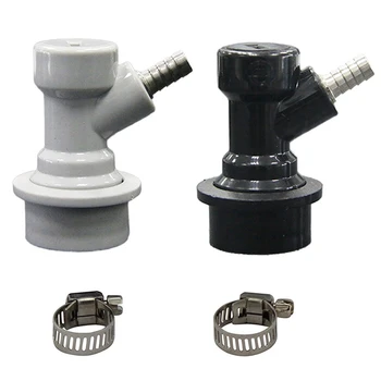 

Ball Lock Barb Beer Keg Quick Disconnect Gas Liquid Keg Disconnect Mfl 1/4 Thread Keg Fittings, with Stainless Steel 5 / 16 Inch