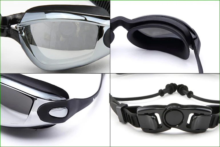 Бренд SWG04 гальваническое покрытие анти УФ противозапотевание очки для плавания Очки с наушником