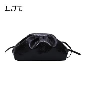 

LJT Women Simple Dumplings Messenger Designer bag runway 2019 Retro Large Capacity Bag Evening Party Purse Bag Handbags Tote Sac