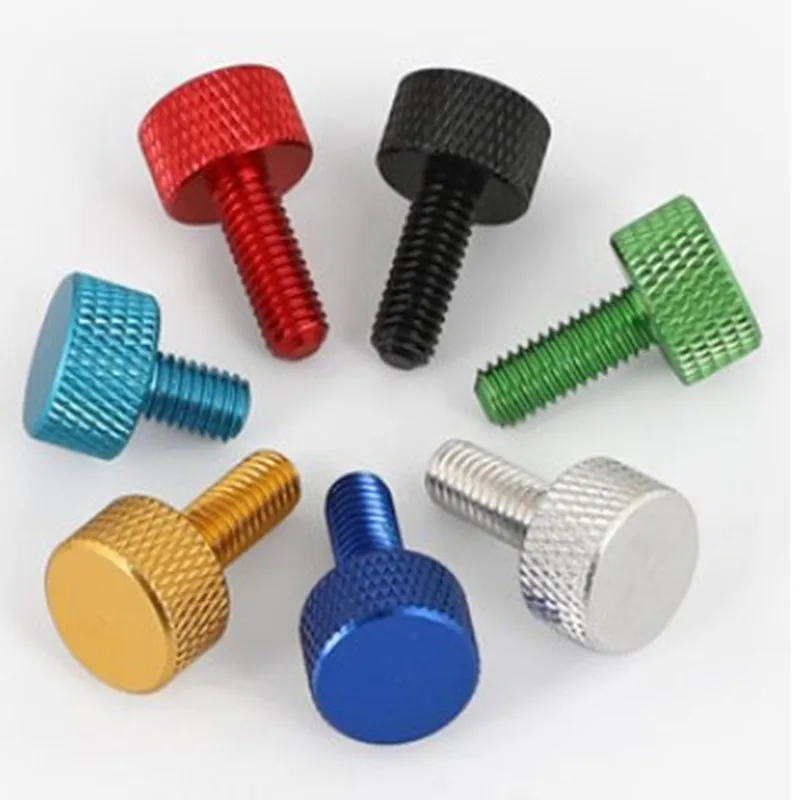 50pcs/lot M3 M4 M5 M6*6/8/10/12/16/20 anodized colourful Knurled