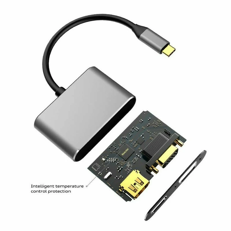 Usb C к Hdmi Vga адаптер тип-c к Hdmi+ Vga+ Usb3.0+ Pd3.0 для Mackbook Pro