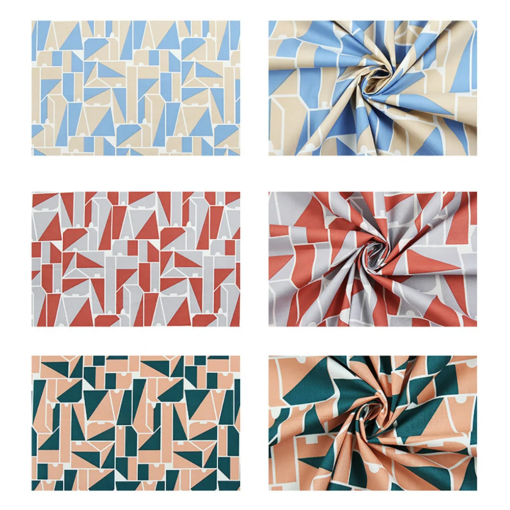 Lychee жизни 50x140 см треугольная Геометрия набивные ткани пестрые ткани Ручное шитье для поделок одежды домашних животных украшения