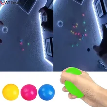 

AY Tesco45/60mm Stick Wall Ball Glowing Fidget Toy Squash Xmas Sticky Target Ball Decompression Throw Stress Reliefer Kids Gift