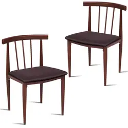 Набор из 2 ткани мягкие кресла из столового гарнитура оригинальный деревянный зерна поверхности стали конструкция Эргономичная спинка