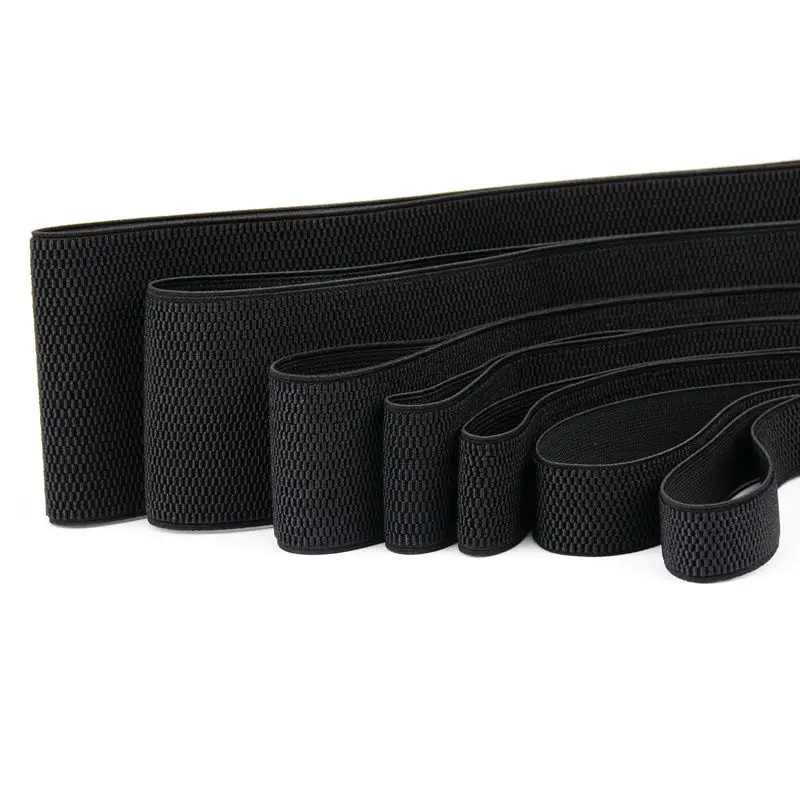 5 ярдов Meetee 20-100 мм черная эластичная вязаная лента пояс резиновая тесьма DIY одежда юбка брюки пояс Швейные аксессуары