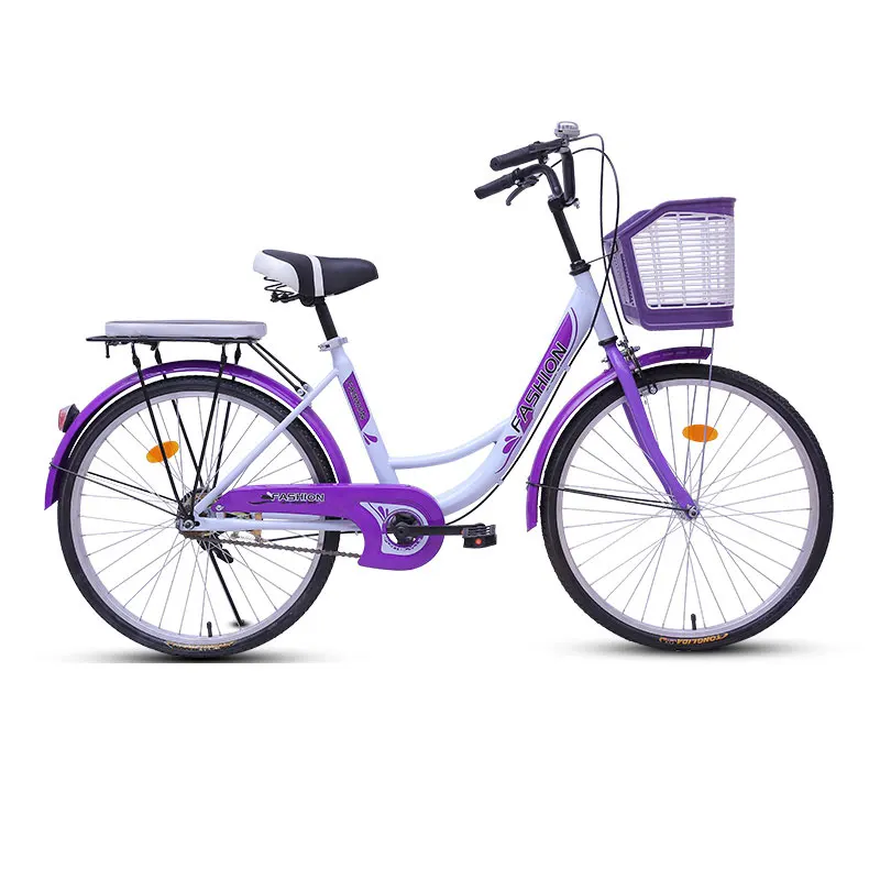 Purple Велосипедное седло Велосипедное город в ретро-стиле для взрослых Для мужчин и Для женщин для ходьбы и путешествий светильник принцессы студенческие женские автомобиля - Цвет: Purple