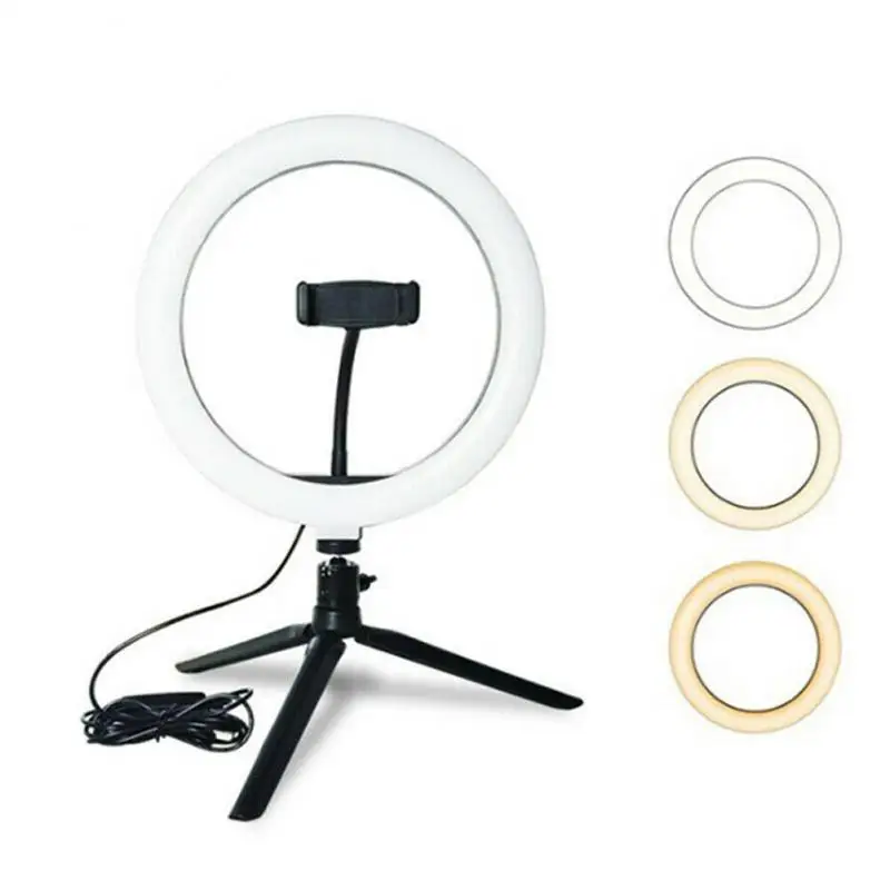 Newst 10inch 26cm Big/Small Dimmable LED Studio Camera Ring Light Phone Video Light Lamp With Tripods Ring Table Fill Light