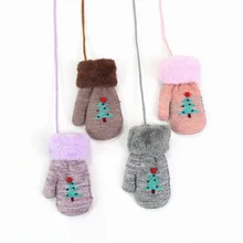 Новые Вязаные перчатки для детей от 0 до 3 лет, детские перчатки с героями мультфильмов, зимние вязаные шерстяные варежки для новорожденных, плотные теплые детские перчатки