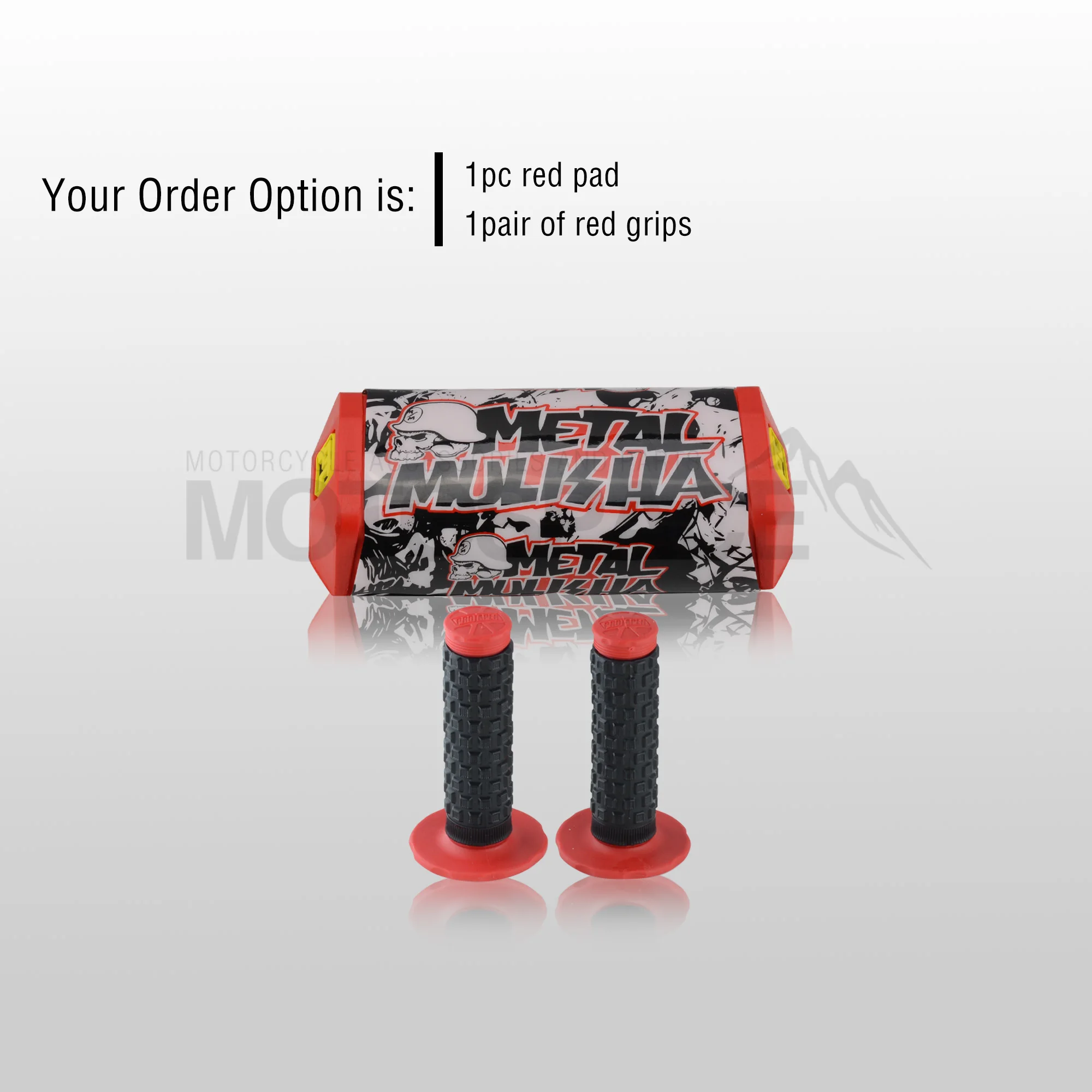 Red Pad Grip Руль для Pro Taper Pack Bar 1-1/" Классическая дверная ручка бар колодки ручки Pit Pro Racing Dirt Pit Bike мотоцикл с адаптер cnc - Цвет: Red Pad Grip