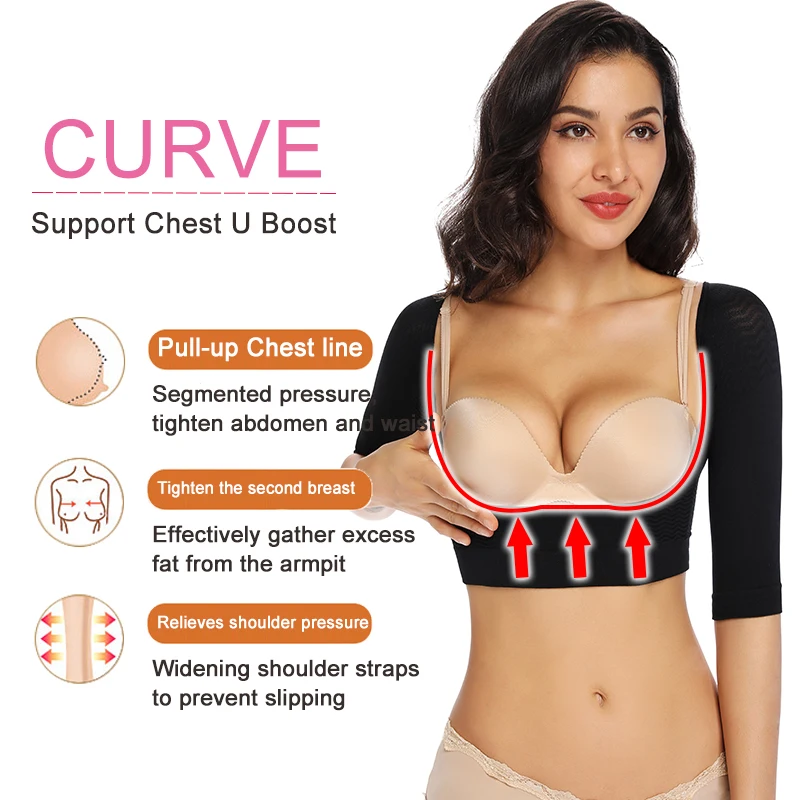 Arm Shapers for Women Compression Sleeves Post Surgical Slimming Sleeves Posture Corrector Tops Shapewear Body Shaper body shaper