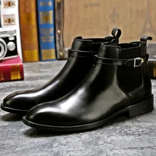 2019 New Fashion Genuine Leather Buckle Men Boots Retro Casual Men's Ankle Boots Cow Leather Men Shoes Dress Boot 2019 New Fashion Genuine Leather Buckle Men Boots Retro Casual Men's Ankle Boots Cow Leather Men Shoes Dress Boot
