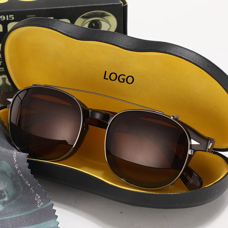 

Fashion Band Polarized Sunglasses Clip On Man Woman Johnny Depp Eyeglasses Vintage Acetate Glasses Frame Box High Quality 019