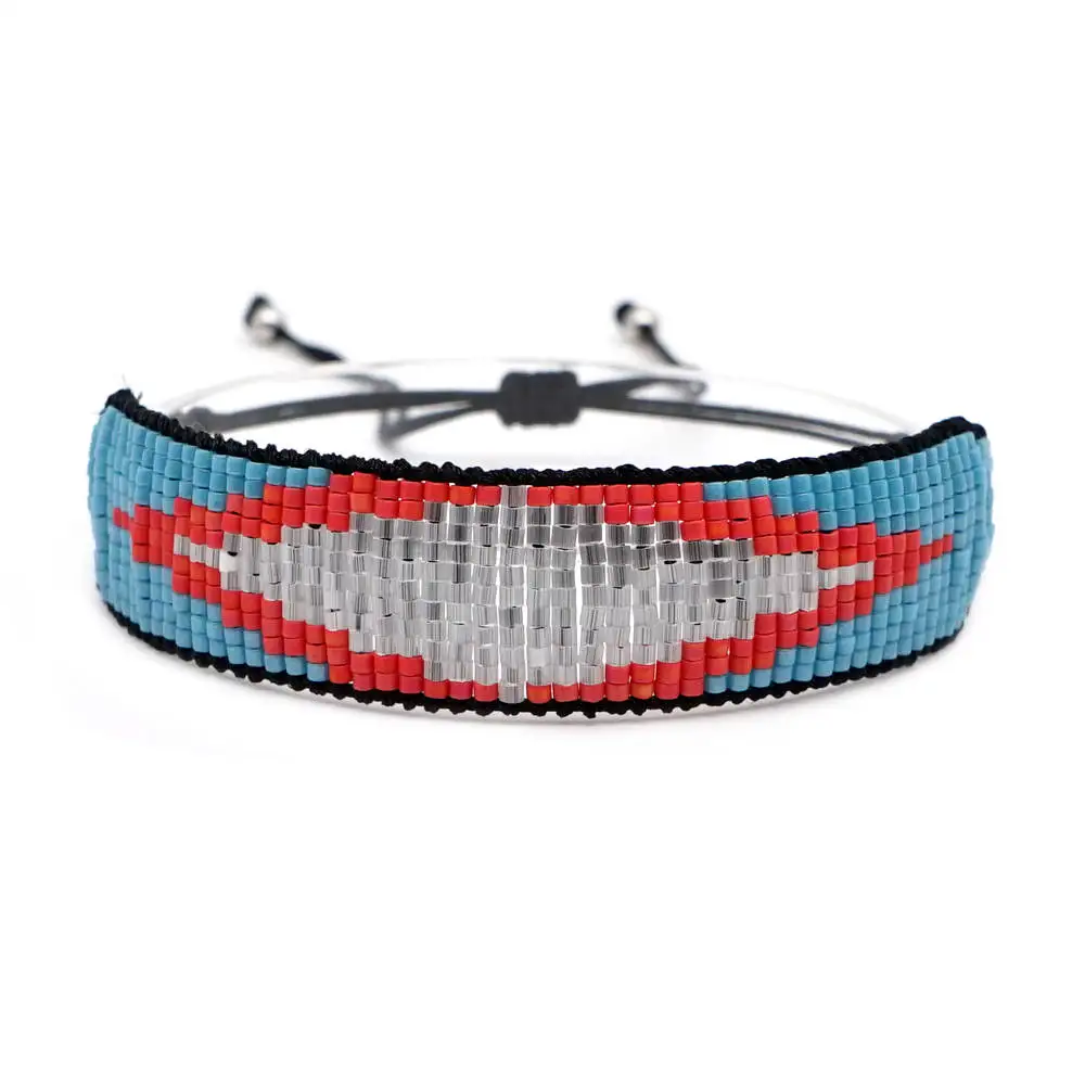 Go2boho, браслет с эмалью, плитка, Миюки, сглаза, браслеты, Pulseras Mujer,, богемные, летние, пляжные, цветочные ювелирные изделия для женщин, ручной работы - Metal Color: MI-B190202 evil eye