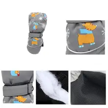 Детские зимние водонепроницаемые ветрозащитные перчатки с длинными манжетами для малышей, плотные теплые лыжные Нескользящие варежки с принтом милого кролика и оленя для детей 2-6 лет