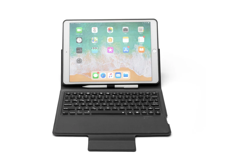 [Новинка] Bluetooth беспроводная клавиатура для нового iPad 10,", 7 цветов подсветки+ Премиум Тонкий кожаный чехол+ все в одном дизайне