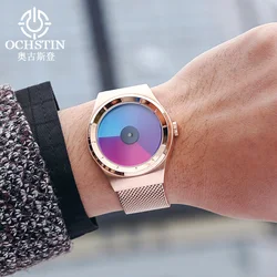 OCHSTIN Relojes de pulsera de cuarzo para hombre y mujer, pulsera de acero inoxidable resistente al agua, regalo para pareja, moda informal