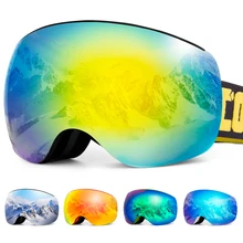 Съемный ремешок, магнитные безрамные лыжные очки, снежные очки для мужчин, UV400, анти-туман, сноуборд, катание на лыжах, женские солнцезащитные очки, для спорта на открытом воздухе