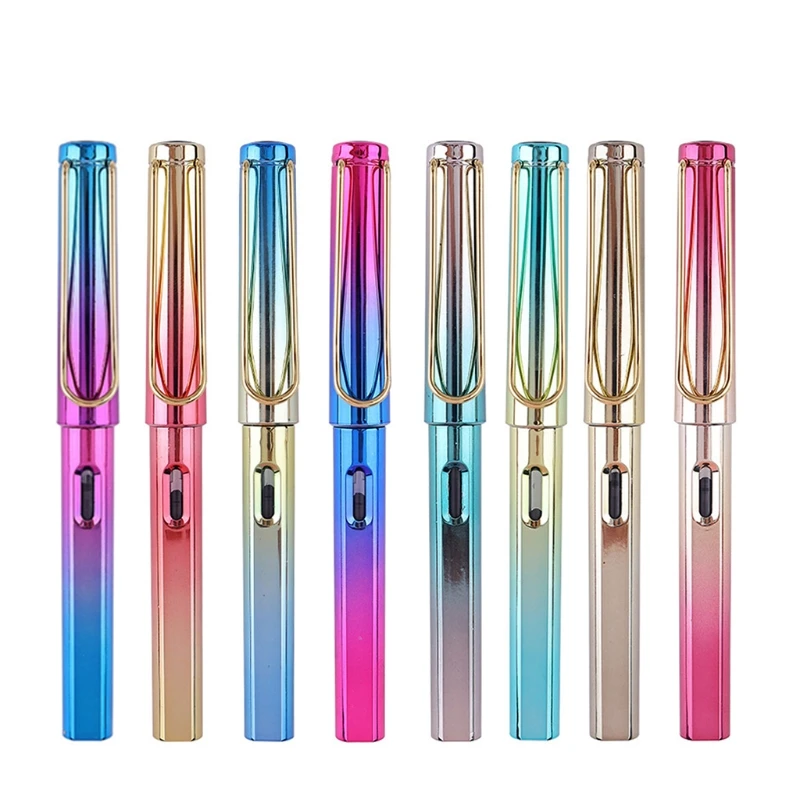 2024 New Colorful Piston-Filled Fountain Pen Gift Writing Pen Large Ink Capacity Fit for Calligraphy Art Signatures Illustration