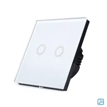 2017 Free shipping EU Smart Wall Touch Switch Remote Control Switch 2 Gang 1 Way Wireless Remote Control Touch Light Switch 100v 240v ac 2 gang 2 way switch rfid wireless 30m remote control touch screen light switch panel 2 wireless receivers