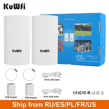 KuWfi – routeur/répéteur Wifi sans fil 2.4 ghz, 300Mbps, pour l'extérieur, pont, Point de mire, longue portée de 1KM, Plug and Play
