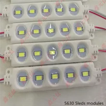 5630 5 светодиодный модуль 12 Вт водостойкый LED IP65 белое свечение, теплое белое свечение, модуль подачи сигнала выставочная рекламная лампа 20 шт./лот