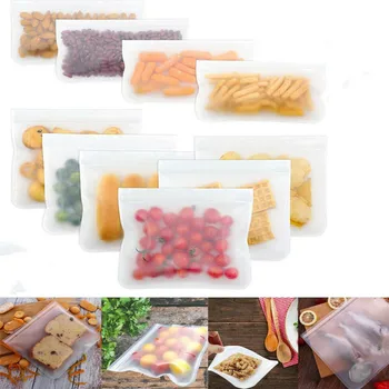 

Reusable Silicone Food Storage Bags Containers Fresh Seal Wrap Bags Vacuum Kitchen