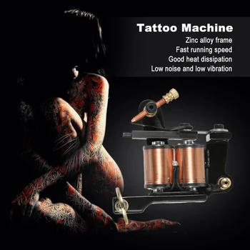 

1pc Tattoo Machine Professional Tattoo Motor Shader & Liner Zinc Alloy Body Tattoo Machine Gun Black