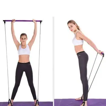 

Yoga Resistance Bands Pilates Stick Bodybuilding Crossfit Gym Rubber Tube Elastic Bands Fitness Equipment Training Exercise