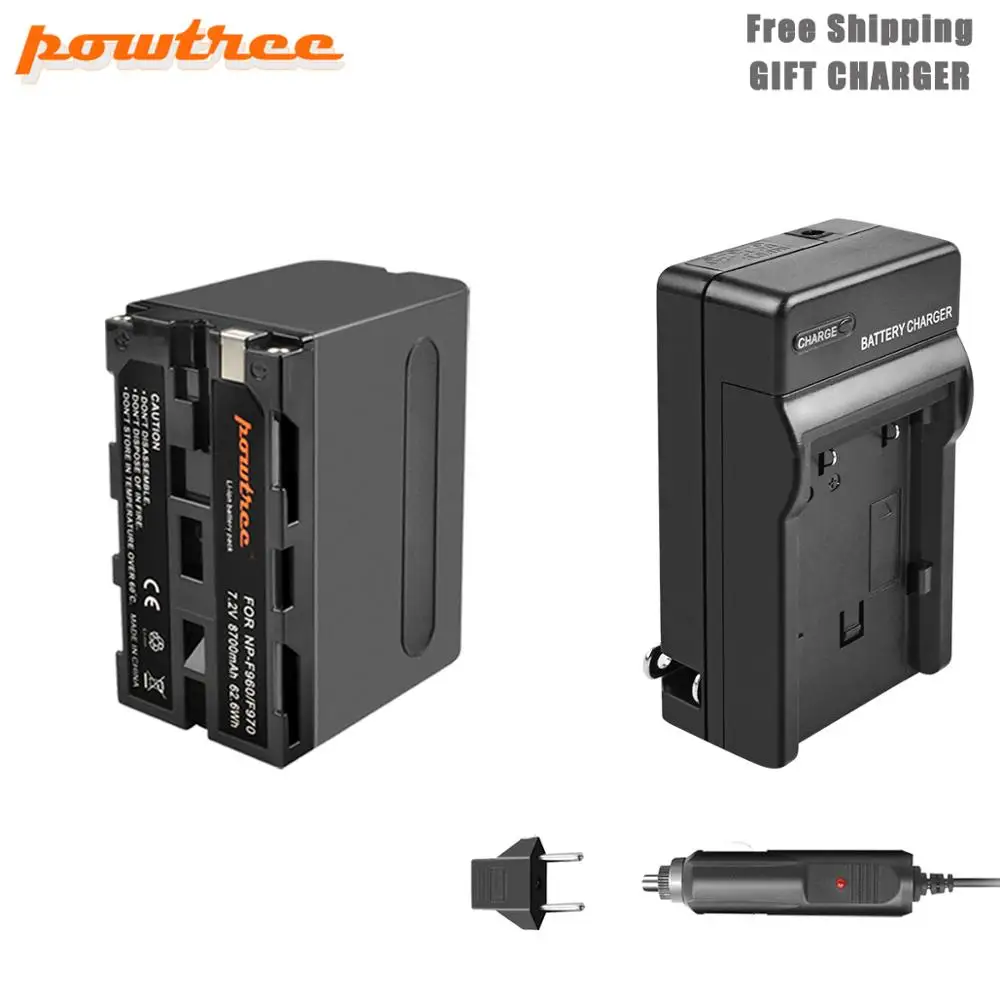 Powtree 8700 мА/ч NP F960 F970 Камера Батарея + ЖК дисплей Зарядное устройство для Sony F770 F550 CCD