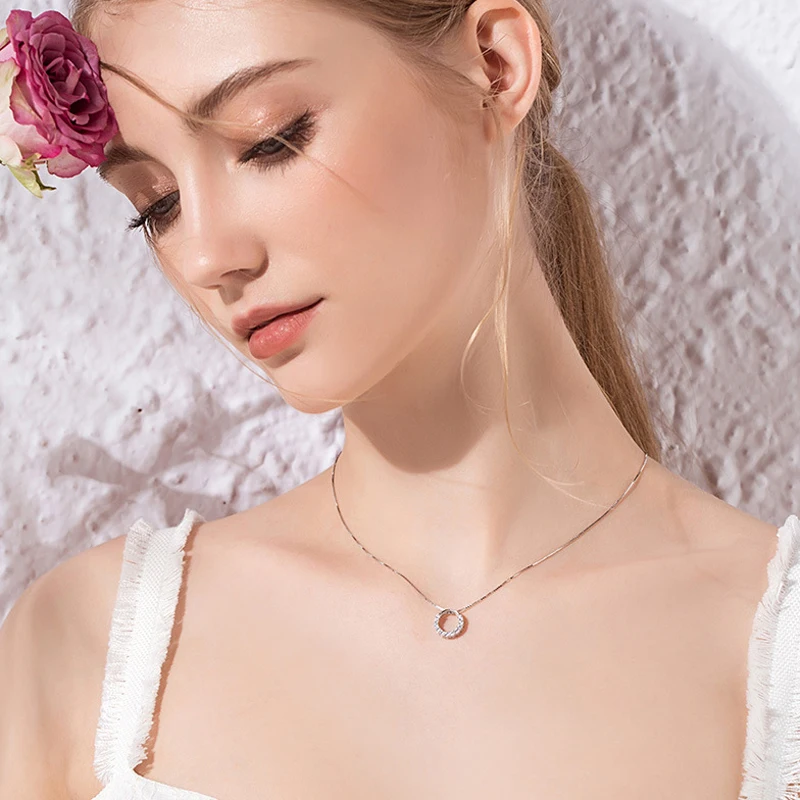 Silver Zircon Pendants Necklaces